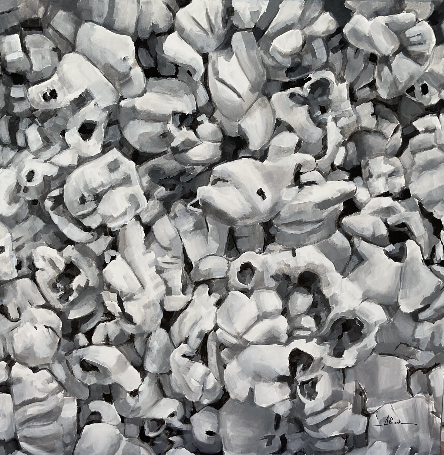 Bodegón de palomitas 2 Angeles Sánchez Buendía Original painting for sale