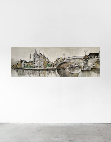 Ghent - St. Michael's Bridge panorama by Isabelle Van Brussel, Painting for Sale on Select