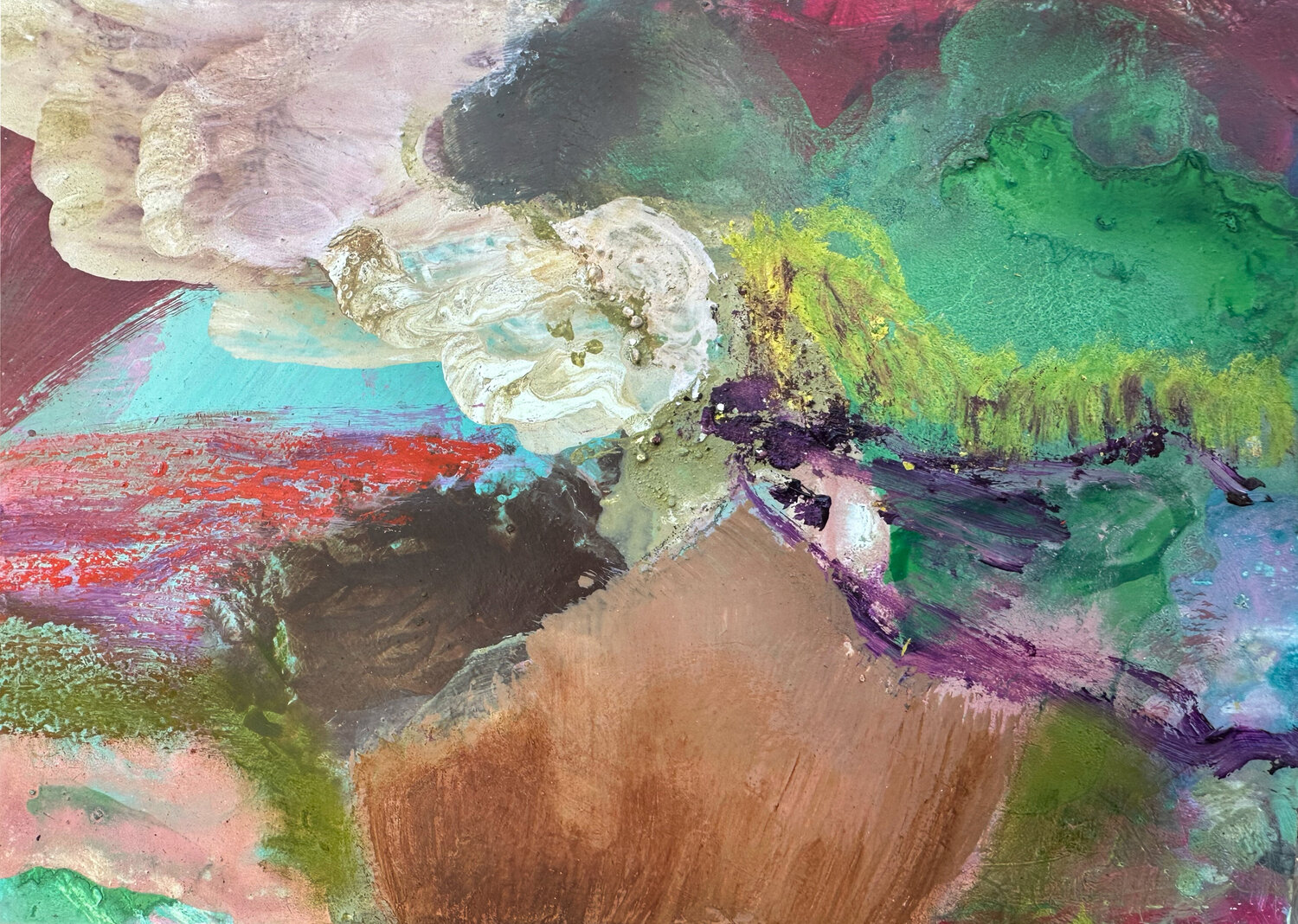 A Field Between Worlds • abstract landscape 220526 Isabelle Van Brussel Original painting for sale