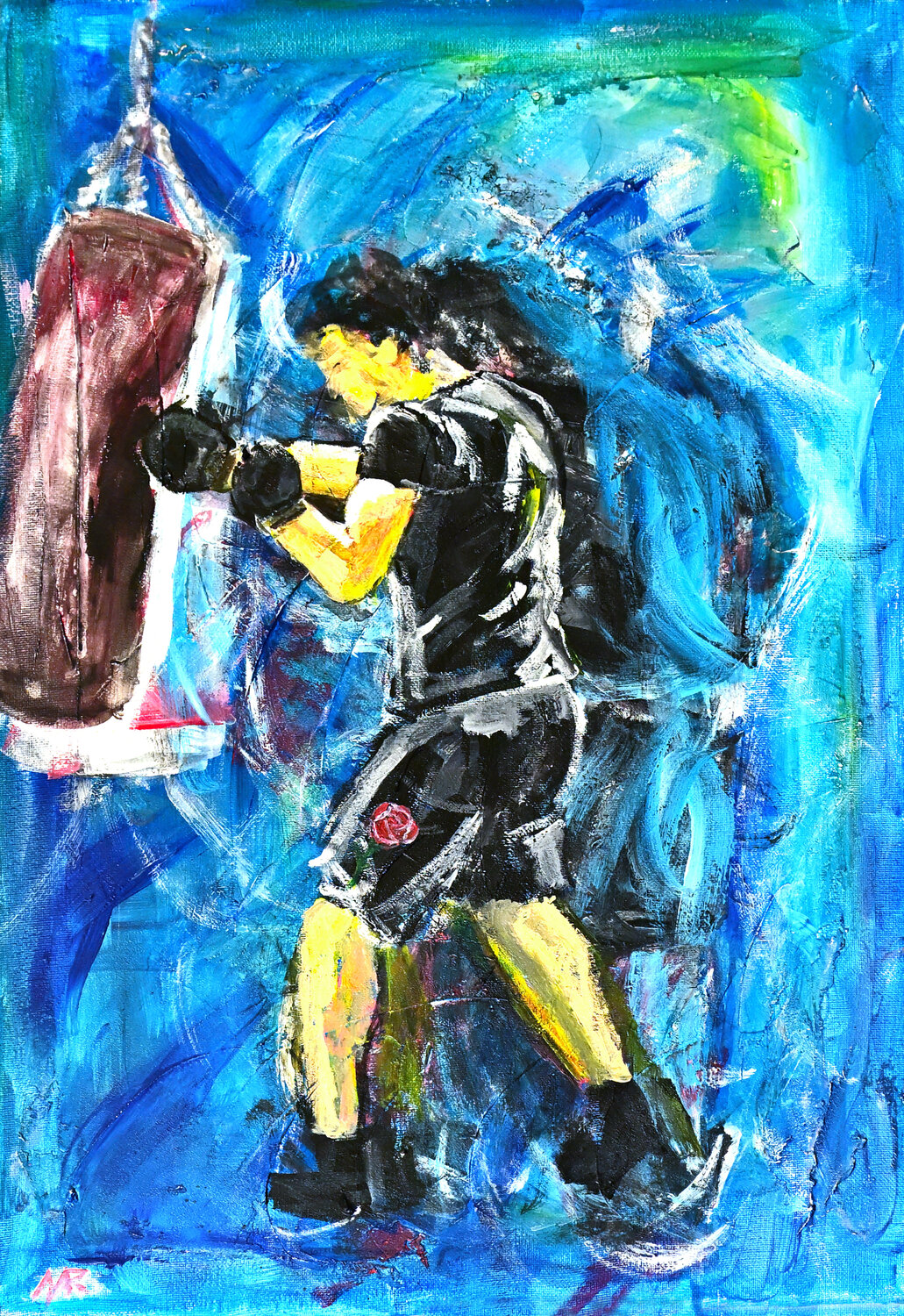 Le Boxeur Marco Marroccu Original painting for sale