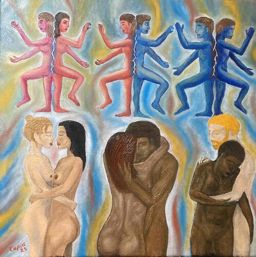 Die Kugelmenschen by Jorge Humberto Tapia Perez, Painting for Sale on Select