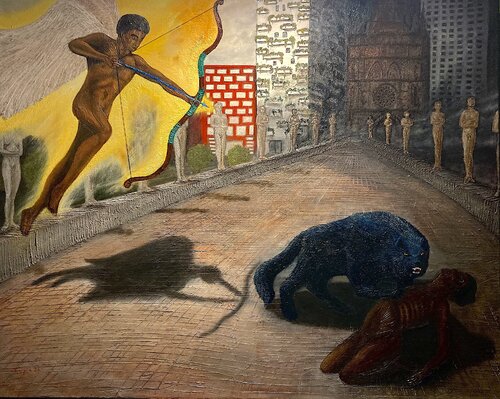 Eros besiegt die Depression by Jorge Humberto Tapia Perez, Painting for Sale on Select
