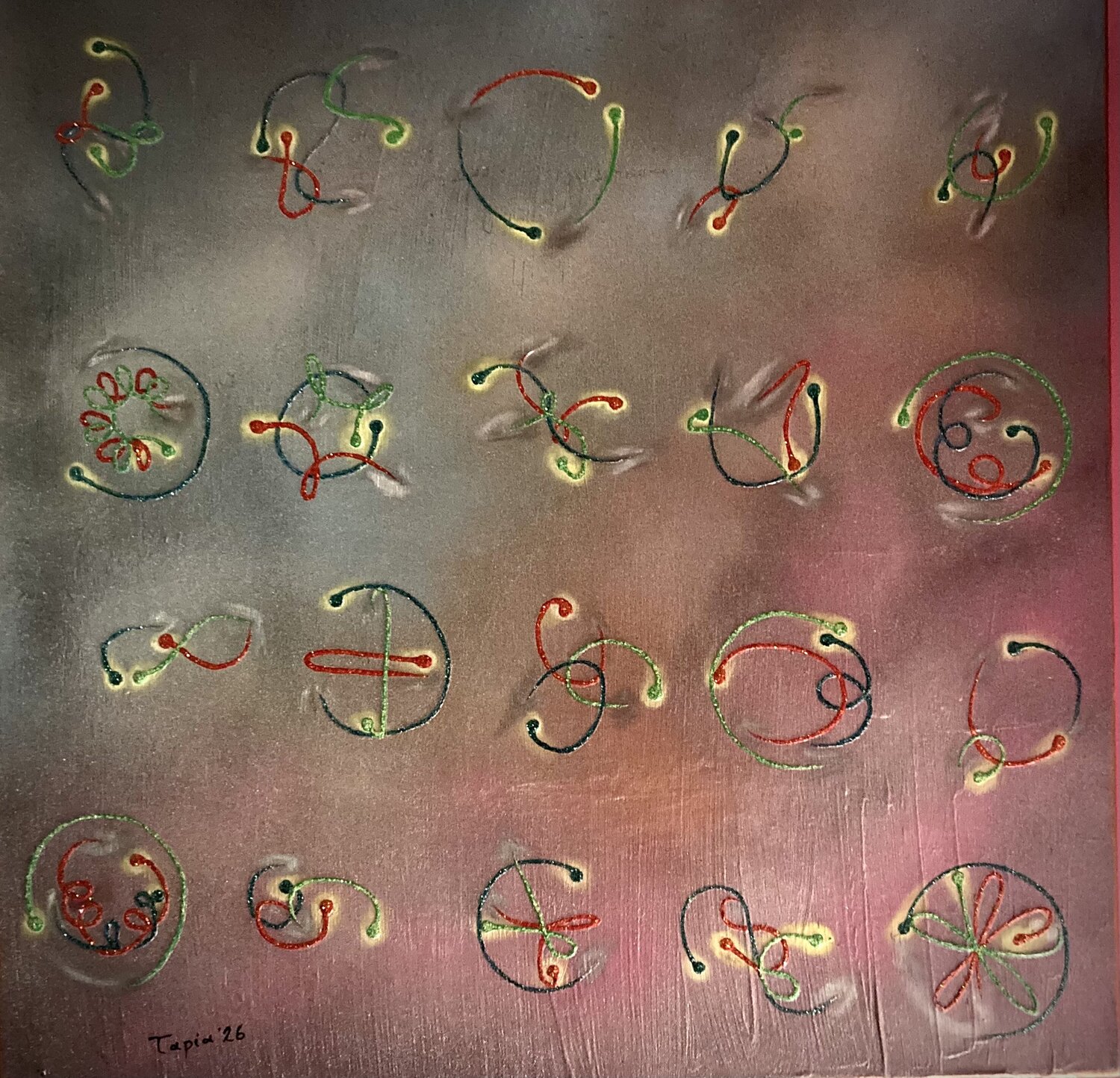 Das Dreikörperproblem (der Liebe) Jorge Humberto Tapia Perez Original painting for sale