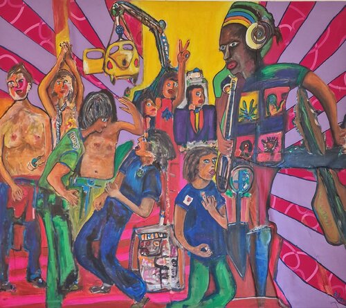 Demolition Party by Uwe Georg Kloos, Painting for Sale on Select