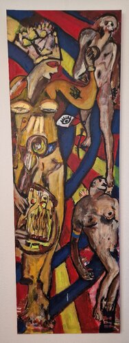 Spuren der Ungewissheit II - Zeit - Triptychon by Uwe Georg Kloos, Painting for Sale on Select