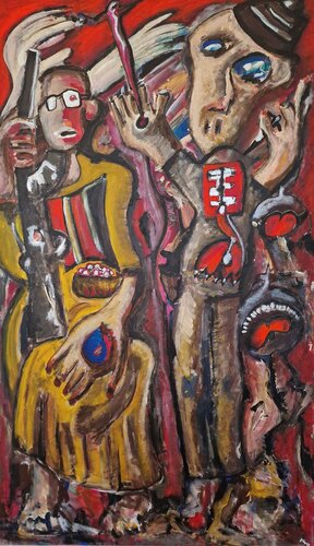 Spuren der Ungewissheit III - Schuld - Triptychon by Uwe Georg Kloos, Painting for Sale on Select