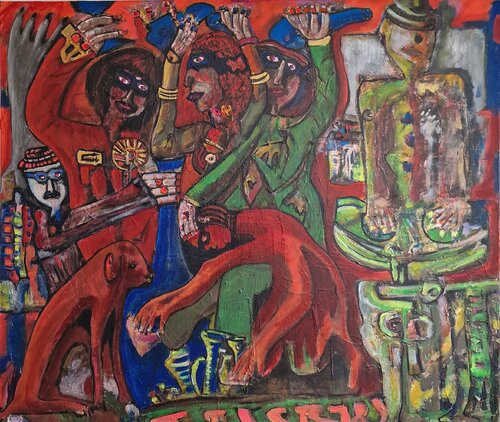 Bei den Bachanten by Uwe Georg Kloos, Painting for Sale on Select