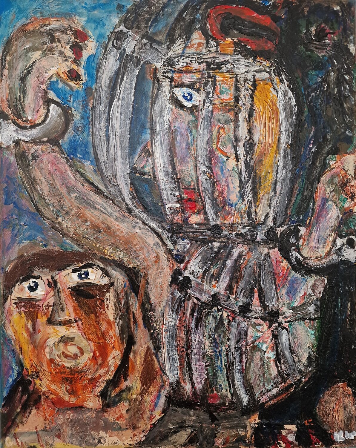 Adromeda II - Fessel  - (Triptychon) Uwe Georg Kloos Original painting for sale