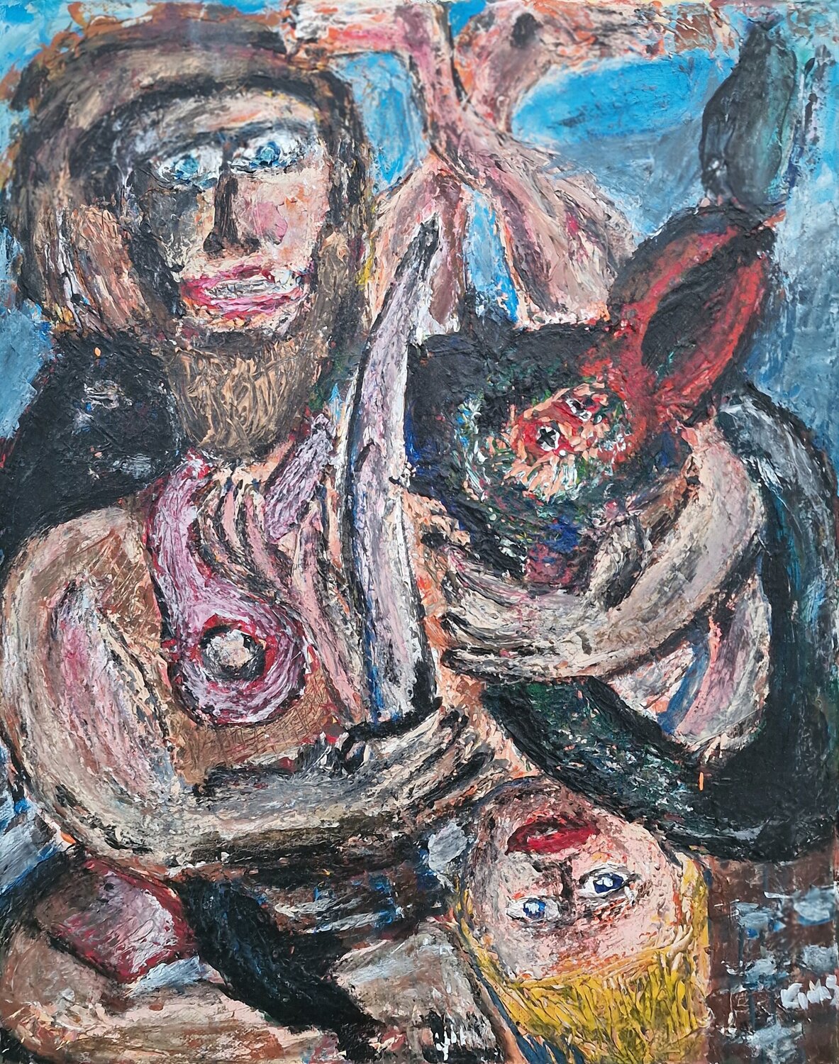 Adromeda III - Befreiung (Triptychon) Uwe Georg Kloos Original painting for sale