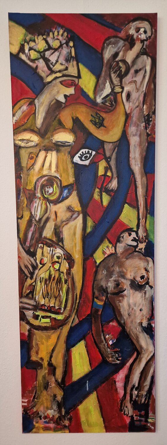 Spuren der Ungewissheit II - Zeit - Triptychon Uwe Georg Kloos Original painting for sale