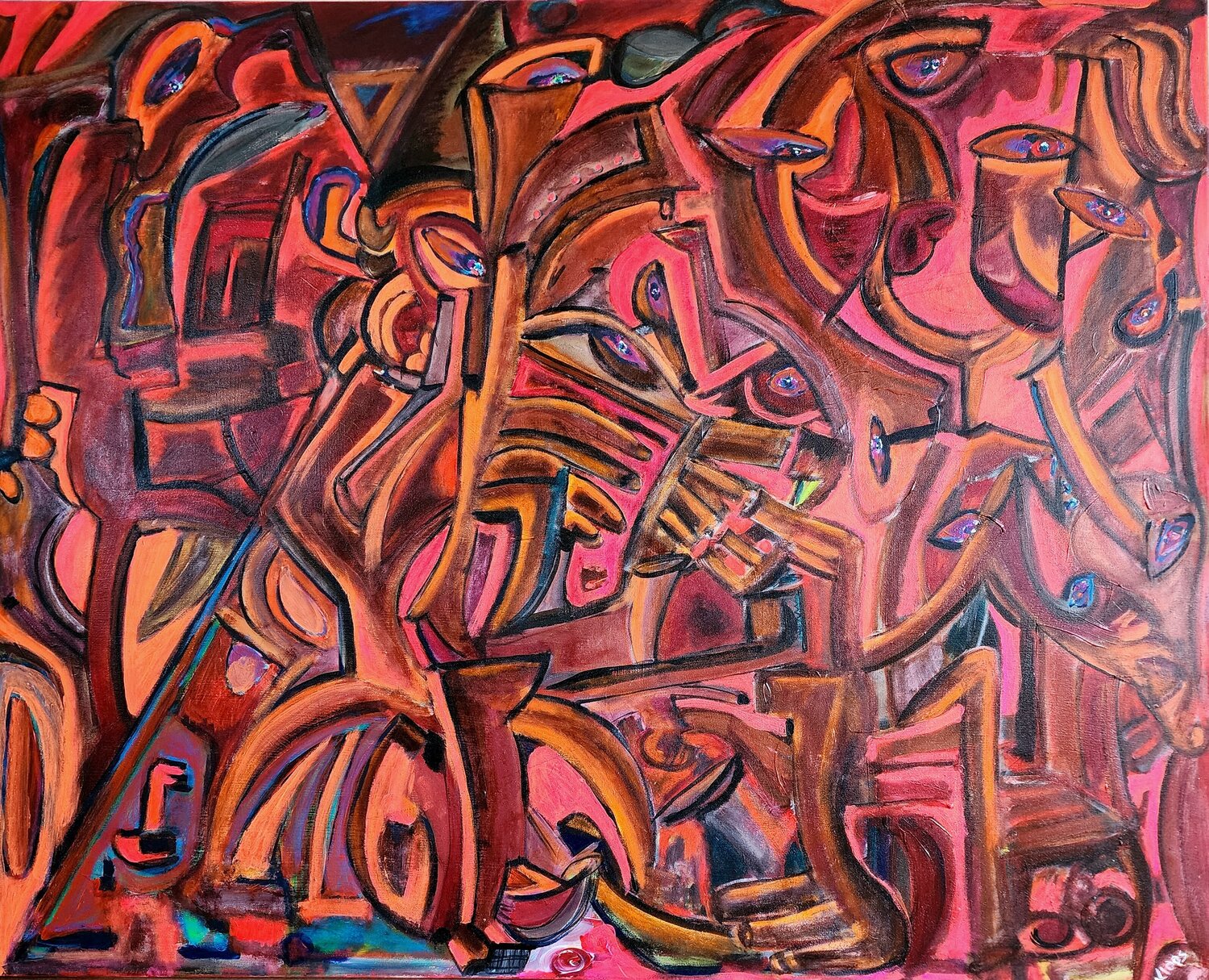 Watching You Uwe Georg Kloos Original painting for sale