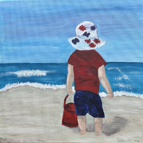 Child at the Beach by Patti Bailey, Painting for Sale on Select