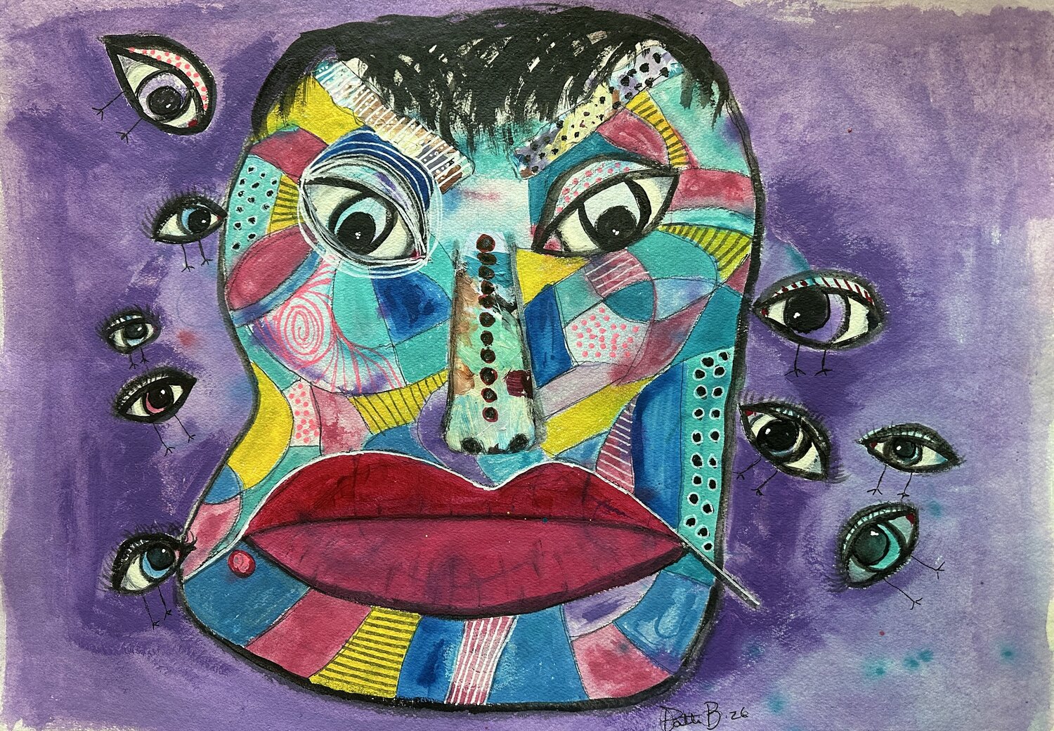 Floating Watchers Patti Bailey Original painting for sale
