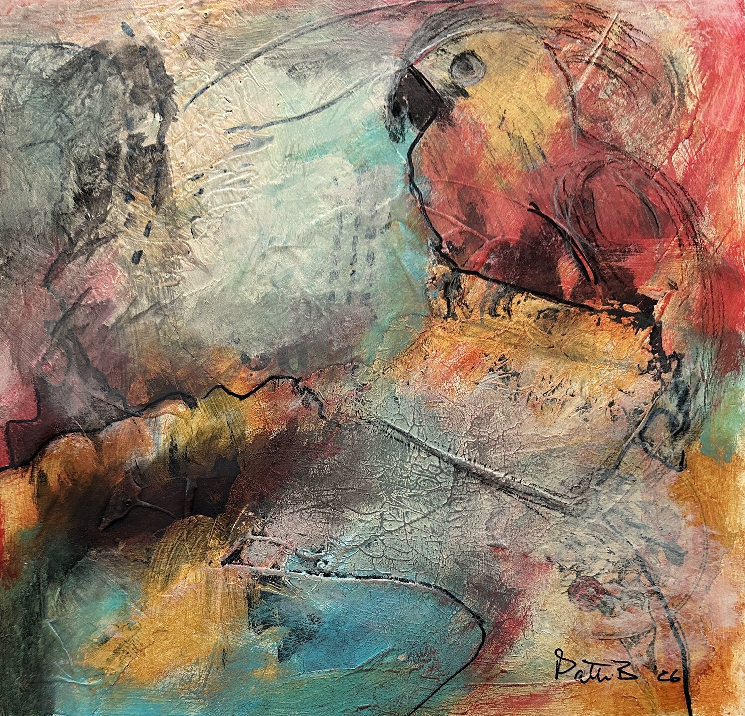 Bird on a Hill Patti Bailey Original painting for sale