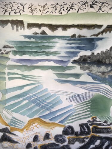 Rythmes bleus by Guillaine Querrien, Painting for Sale on Select