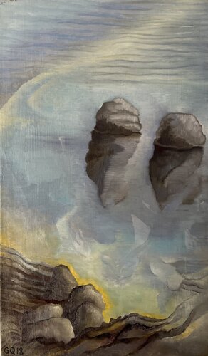 Deux Roches by Guillaine Querrien, Painting for Sale on Select