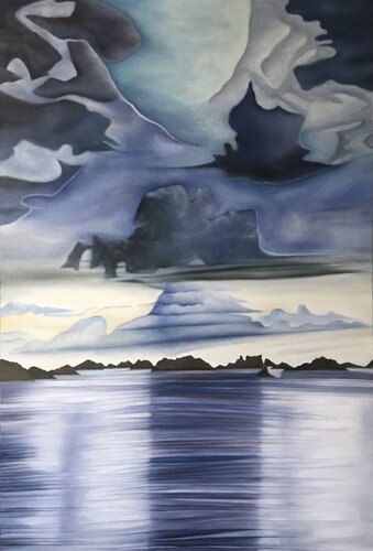 Reflets du soir by Guillaine Querrien, Painting for Sale on Select