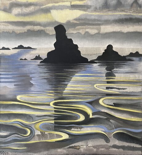 Les roches noires by Guillaine Querrien, Painting for Sale on Select