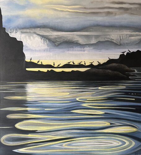Les oiseaux by Guillaine Querrien, Painting for Sale on Select