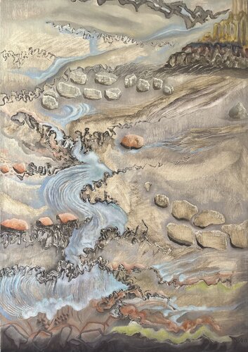 Marée basse vers Rohir by Guillaine Querrien, Painting for Sale on Select