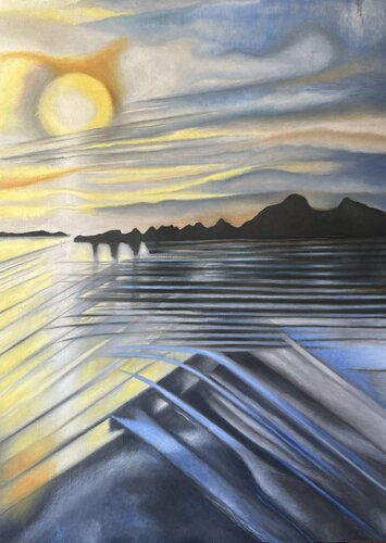 Les lignes bleues by Guillaine Querrien, Painting for Sale on Select