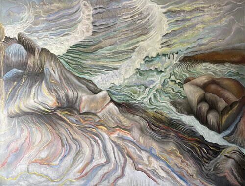Vagues à Arpoador by Guillaine Querrien, Painting for Sale on Select