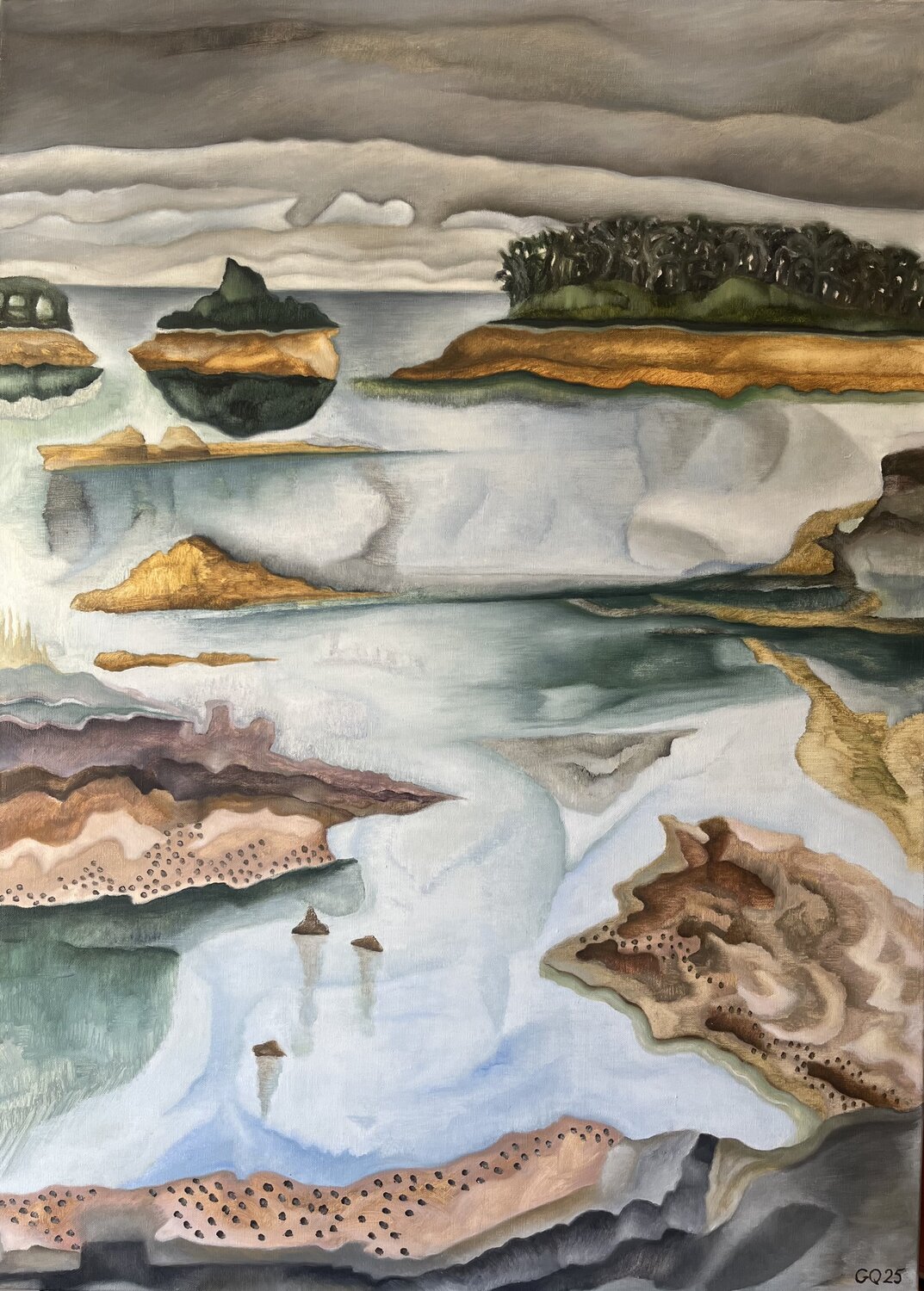 Archipel Guillaine Querrien Original painting for sale