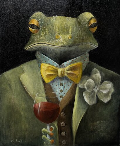 La rana da sera by Kiko Perotti, Painting for Sale on Select