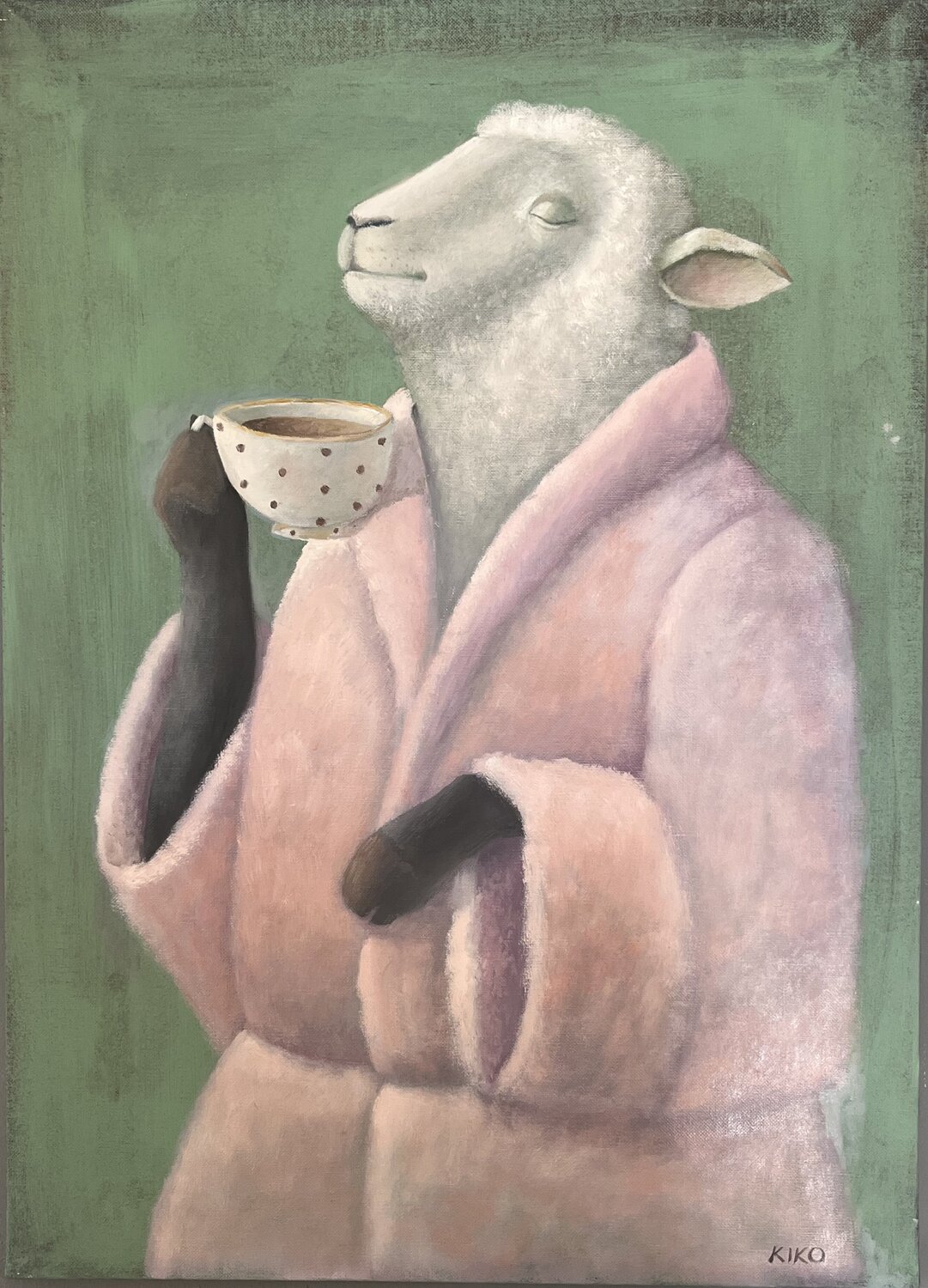 Morning coffee's Kiko Perotti Original painting for sale
