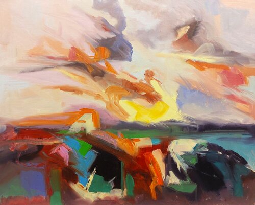Colours Falling As Rain by Philippa Headley, Painting for Sale on Select