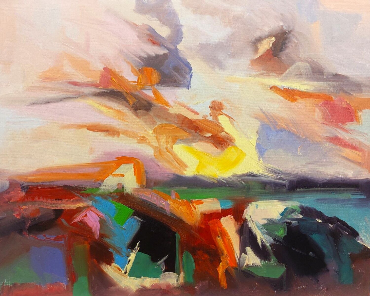 Colours Falling As Rain Philippa Headley Original painting for sale