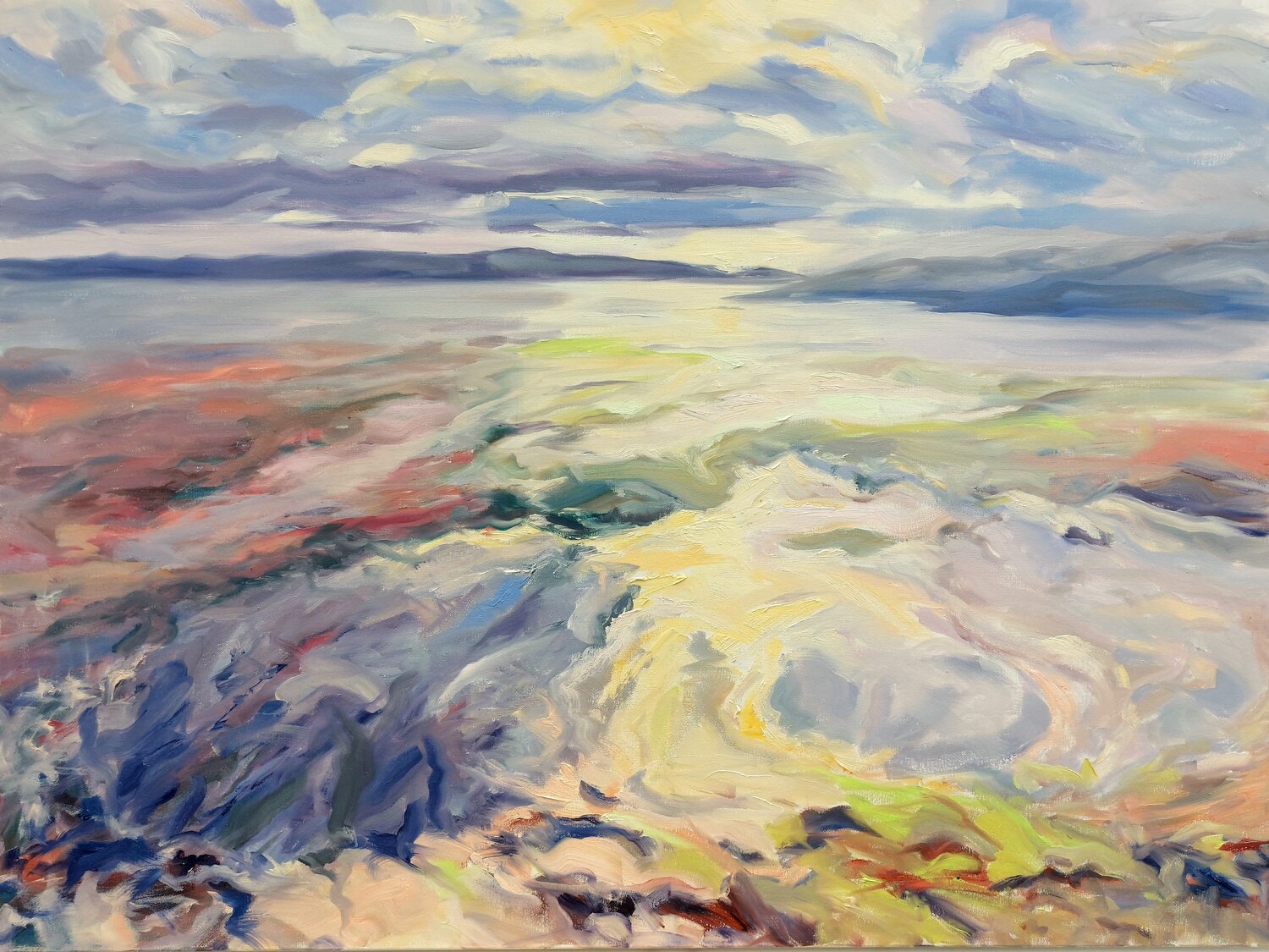 Sunlight Swirling On The Marshes Philippa Headley Original painting for sale