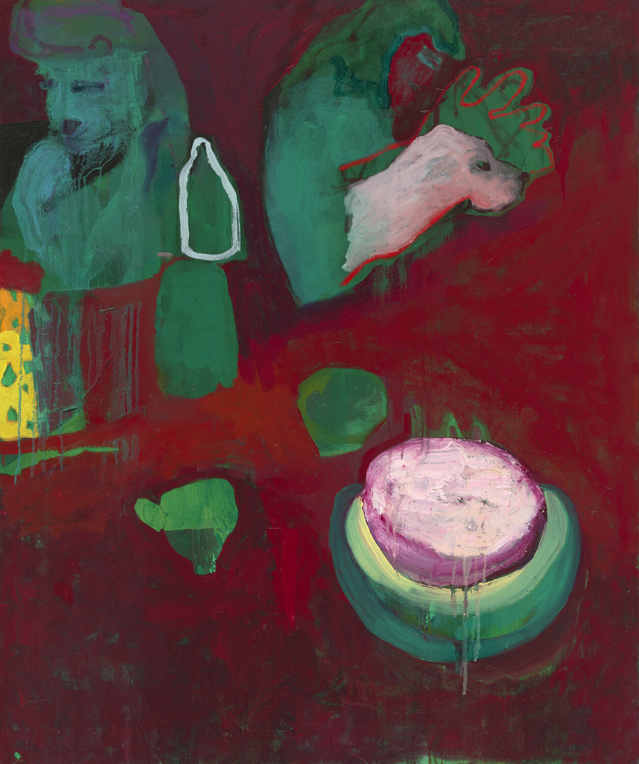The Birthday Cake (with Ruby, Evie and Snowy) Lorna Watkins Original painting for sale