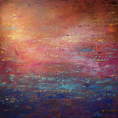 De turquoise en magenta by Revelazio, Painting for Sale on Select