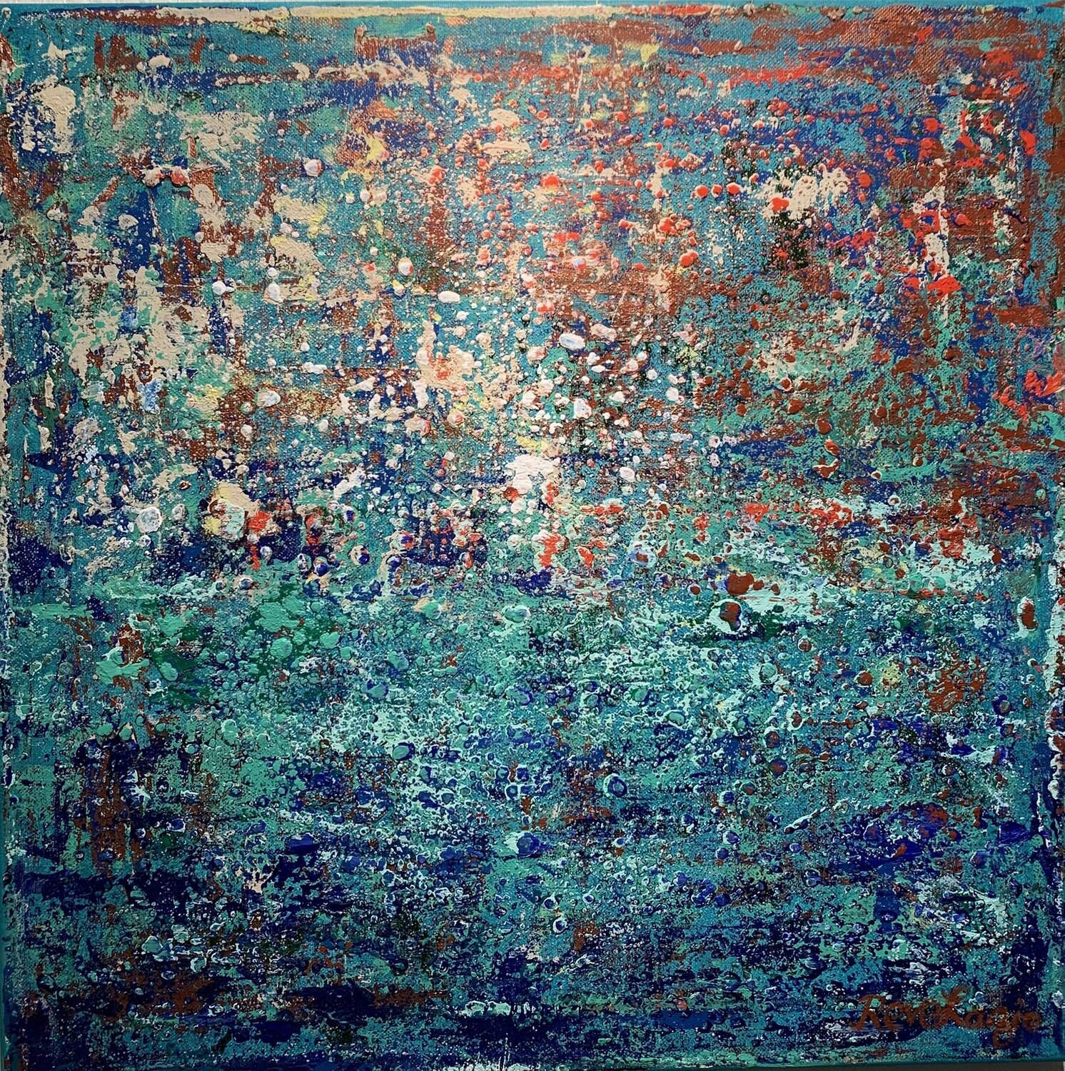 Vague turquoise Revelazio Original painting for sale