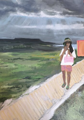 A joyful rainy day by Ines Duarte, Painting for Sale on Select
