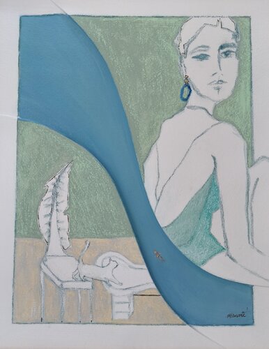 Ma, ho visto un pesce ? by Ines Duarte, Painting for Sale on Select