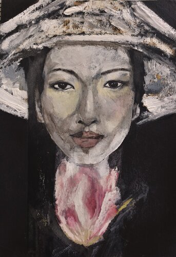 Sguardo di Grazia e Riso by Ines Duarte, Painting for Sale on Select