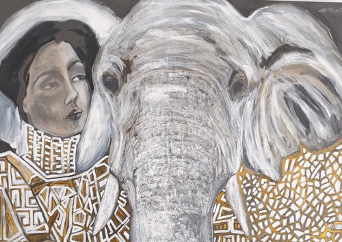 'Elephants never forget ' von Ines Duarte, Malerei kaufen auf Select