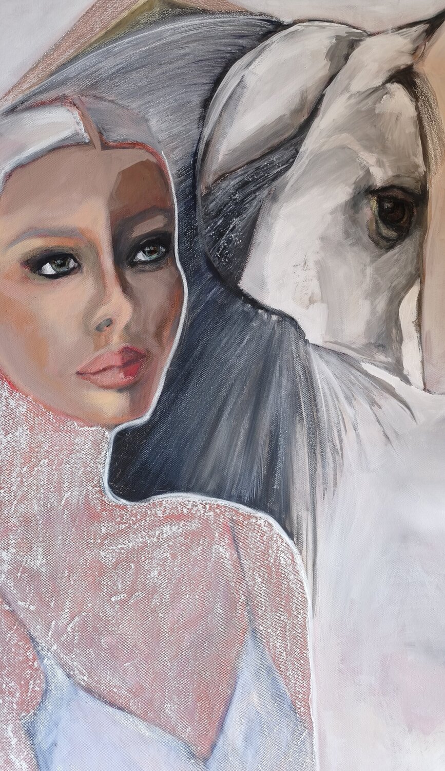 Horses don't lie Ines Duarte Original painting for sale