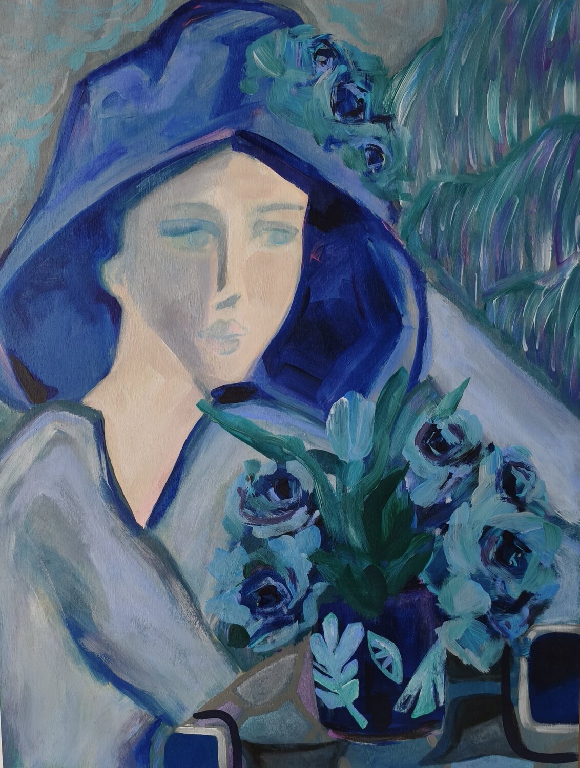 Poesia in blu Ines Duarte Original painting for sale