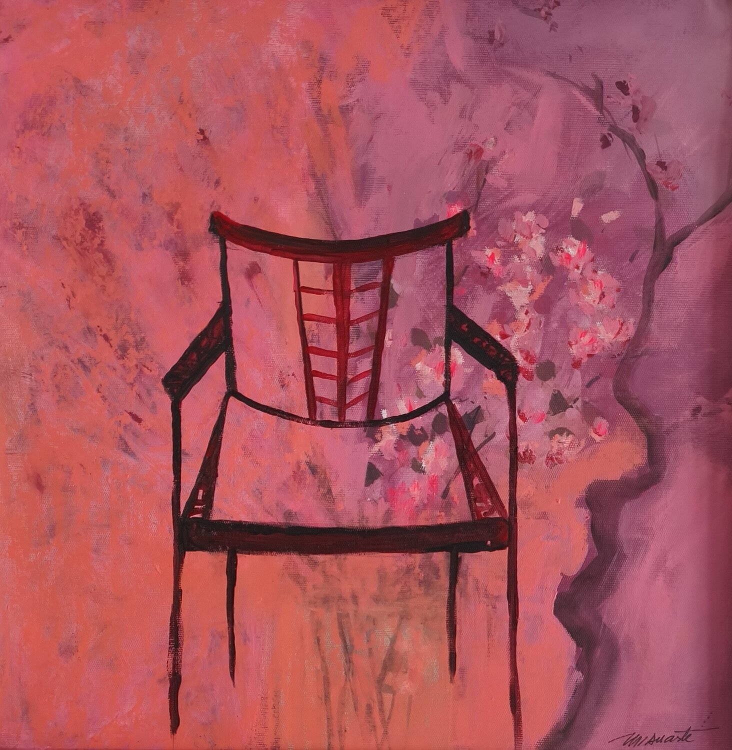 Attesa in Rosa Ines Duarte Original painting for sale