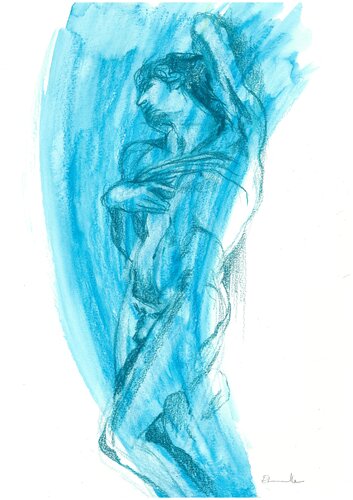 Captif ("L'Esclave mourant") d'après Michelangelo Buonarroti, dit Michel-Ange (1513-1515) - Sculpture dessinée au Louvre by Emmanuelle Braine Bonnaire, Drawing for Sale on Select
