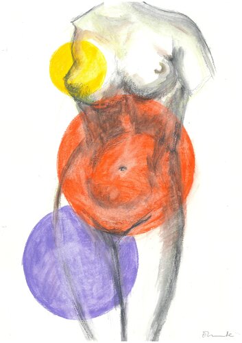 Torse féminin du type de l'Aphrodite de Cnide - Sculpture dessinée au Louvre by Emmanuelle Braine Bonnaire, Drawing for Sale on Select