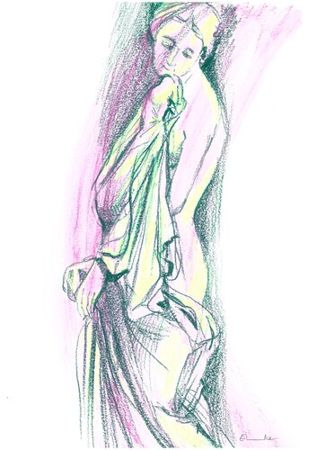 La pudeur, d'après Jean-Louis Nicolas Jaley (1836) - Sculpture dessinée au Louvre by Emmanuelle Braine Bonnaire, Drawing for Sale on Select