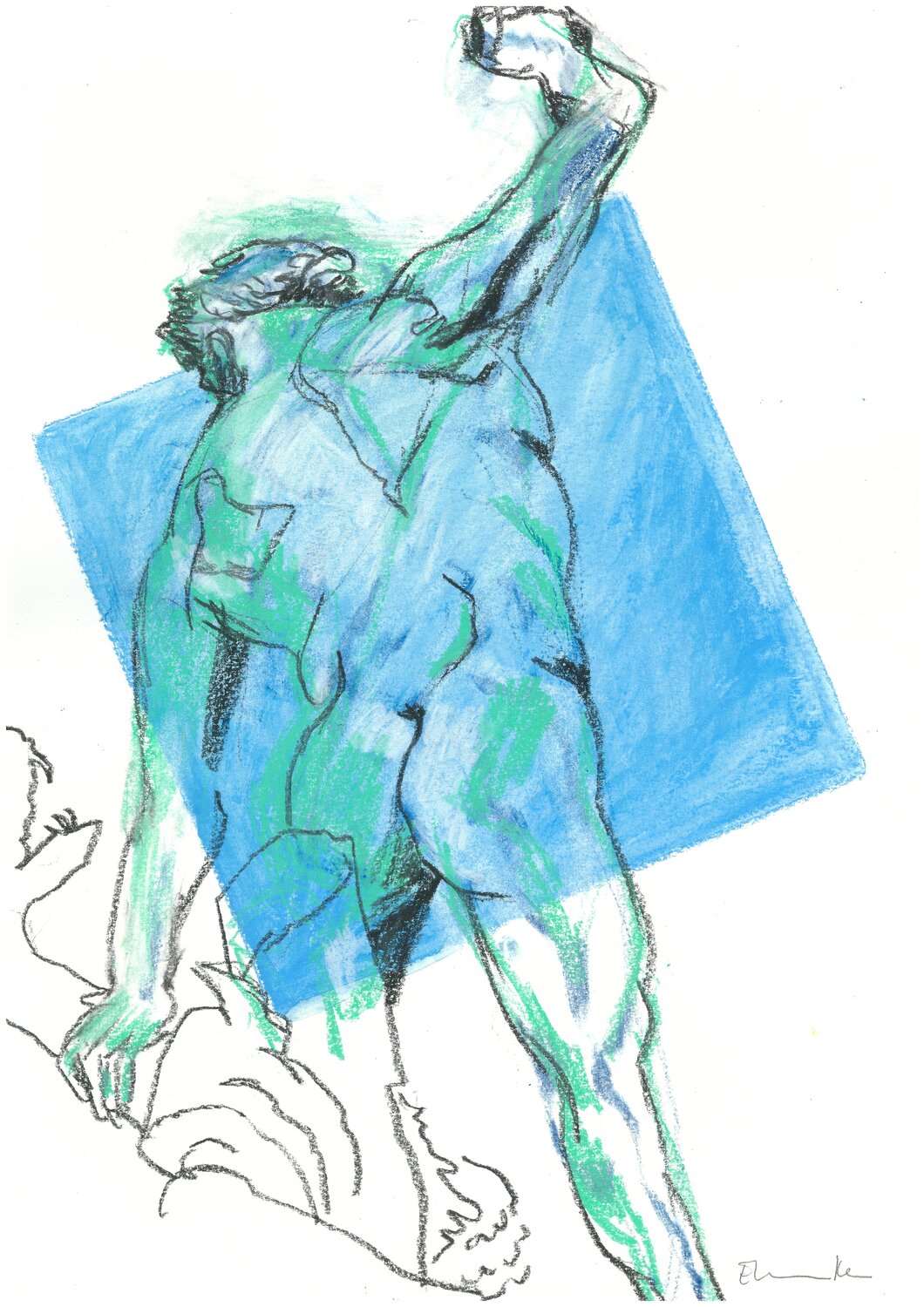 Hercule combattant Achéloïs métamorphosé en serpent d'après François-Joseph Bosio (1824) - Sculpture dessinée au Louvre Emmanuelle Braine Bonnaire Drawing for sale