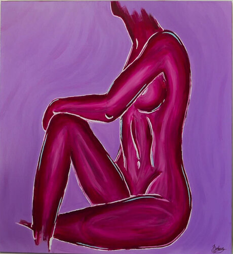 Shyness in Purple by Julia Johannvordersielhorst, Painting for Sale on Select