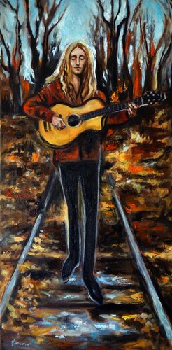 Le Guitariste by Valerie Vescovi, Painting for Sale on Select