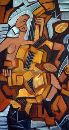 Violoncelle Soliste by Valerie Vescovi, Painting for Sale on Select
