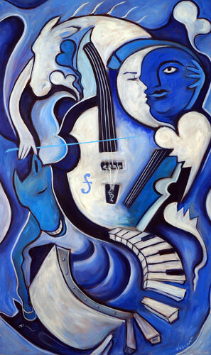 Sérénade au Clair de Lune by Valerie Vescovi, Painting for Sale on Select